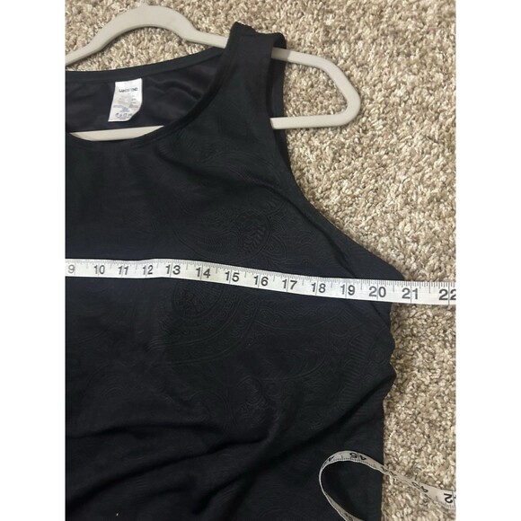 Lands' End Women's High Neck Modest Tankini Top UPF 50 Size 18 Black Paisley - Picture 5 of 8